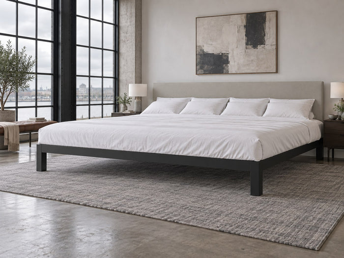 Alaskan King Platform Bed Frame in a bedroom setting