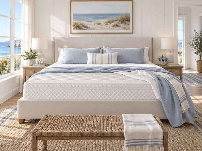 Wyoming King Latex Mattress in a bedroom setting