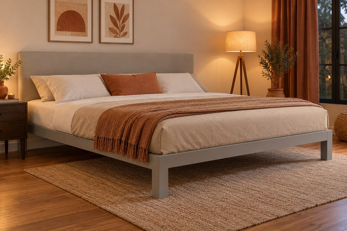 Wyoming King Platform Bed Frame in a bedroom setting