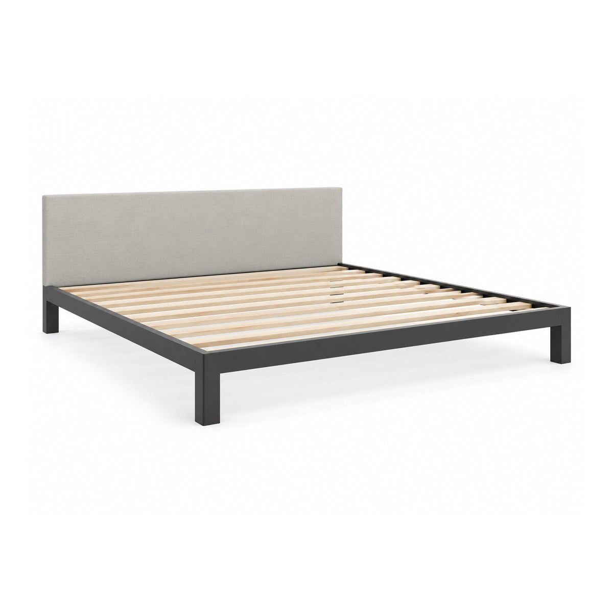 Florida King Platform Bed Frame with its upholstered headboard, on a white background